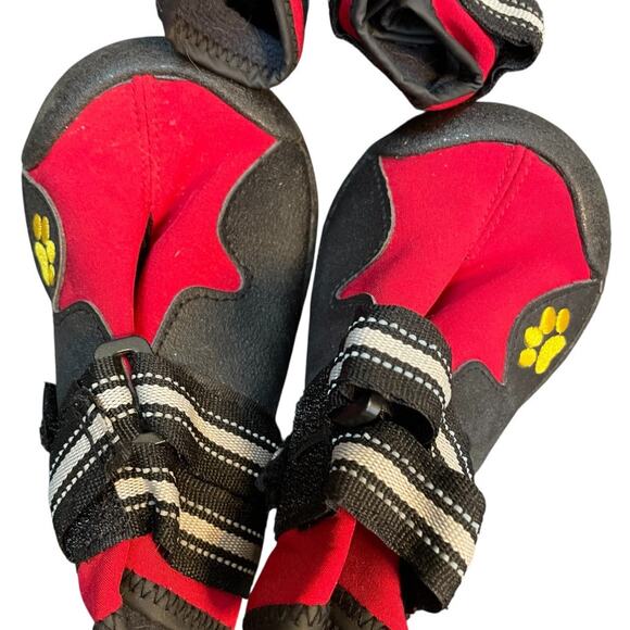 SGSPET Dog Pup Shoes Sz 8 Waterproof Boots Paw Protectors Anti-Slip Sole Red Set - Picture 5 of 9
